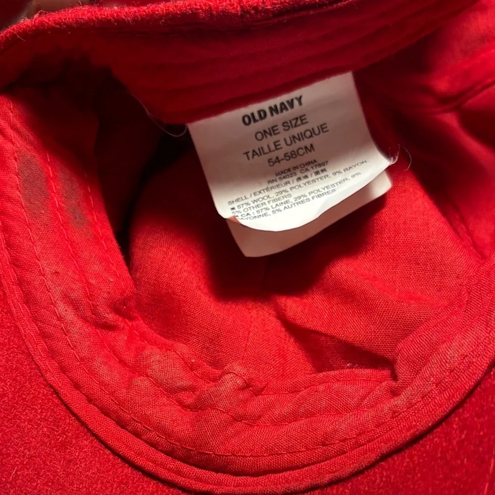 Vibrant vintage Red Wool Baseball Cap